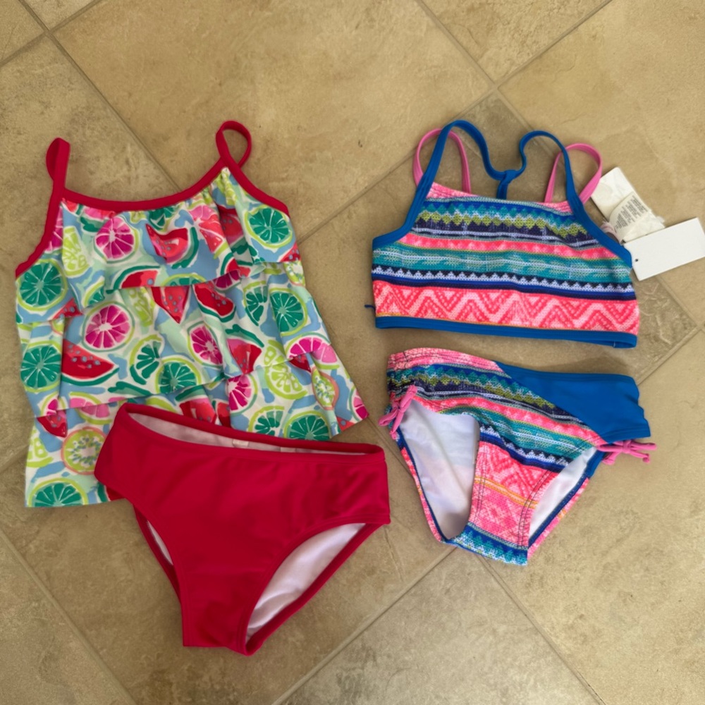 Tommy Bahama Kids Citrus and Striped Swim Bikinis